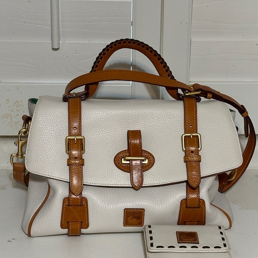 Dooney & Bourke Cream and Tan Satchel